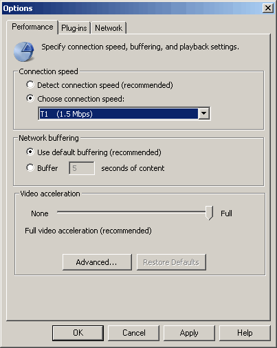 Windows Media Player Options